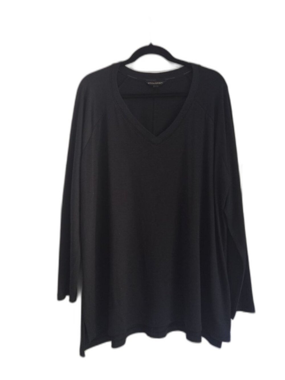 Banana Republic Black V-Neck Oversized Sweater Top 2XL GUC Soft